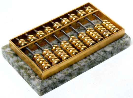 Brass and Granite Abacus 2″ x 3.5″