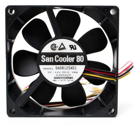 Sanyo Denki – San Cooler 80 12VDC, 80mm Fan w/Tach