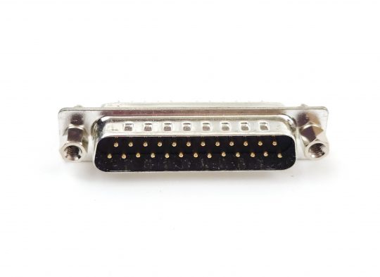 Male 25 Pin D-Sub STR PC MTC w/Jack Posts Connector
