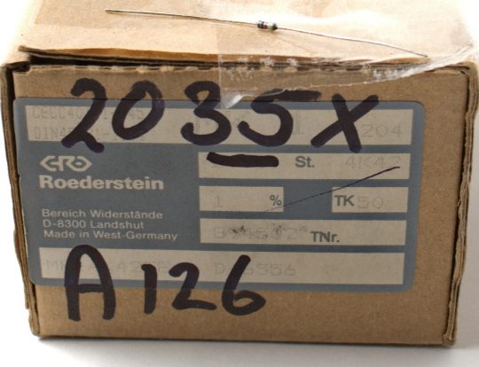 Bulk Resistors – Roederstein Mk 1 0204-50 4K42 1%, Box