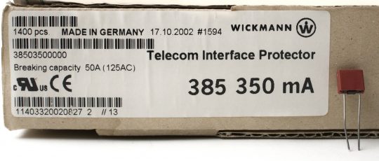 Wickmann Telecom Interface Protector 350mA 50A 125AC