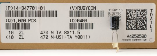 Bulk Capacitors – Rubycon Electrolytic 470 uF 10V