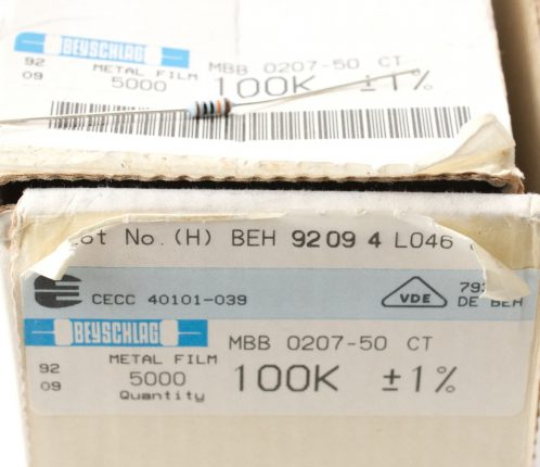 Bulk Resistors – Beyschlag Metal Oxide 100K 1%, Box of 5000
