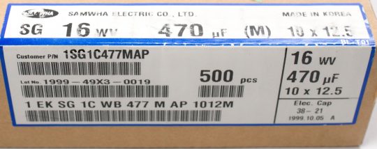 Bulk Capacitors – Samwha Electrolytic 470uF 16V