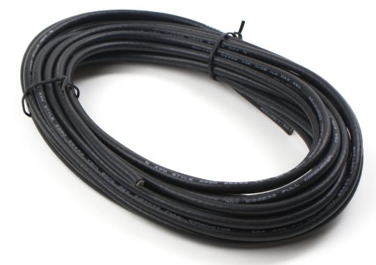 Coiled Black Jacket 26 AWG VW-1 30V Full Conductor Cable, 24′