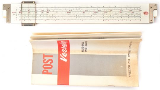 Post / Hemmi 1450 F Versatrig Full Size Slide Rule w/Box, Case & Manual (Near mint)