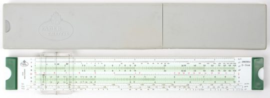 Faber Castell 52/82 Full Size Slide Rule w/Grey Plastic Split Case (Good condition)