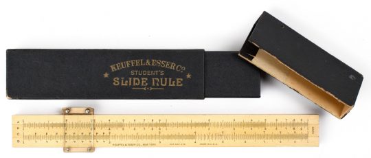 K&E 4058 Student Full Size Slide Rule, All Wood w/Original Case