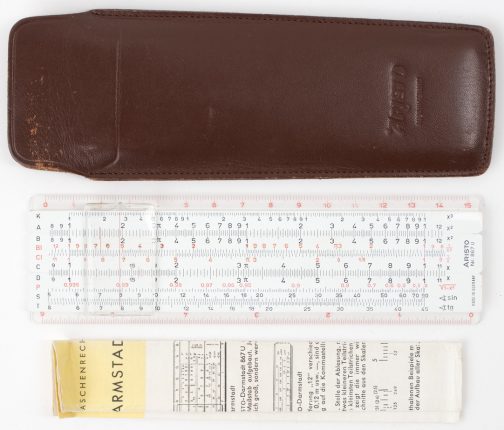 Aristo 867U Pocket Slide Rule w/Leather Slip Case & Manual (Good condition)