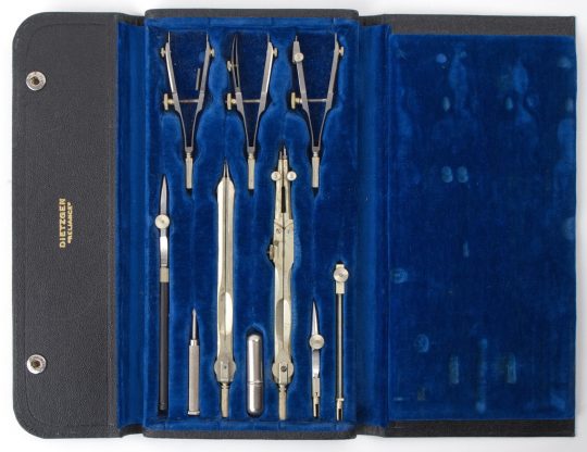 Dietzgen Reliance Drafting Set w/Box & Leather Case (Good condition)