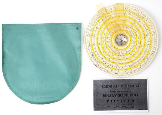 Dietzgen / Post / Gilson Binary Circular Slide Rule w/Case & Manual Reprint (Rule – fair condition, Case – poor condition))