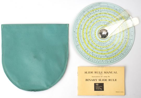Gilson / Dietzgen / Post Atlas Binary Circular Slide Rule w/Case & Manual (Very good condition)