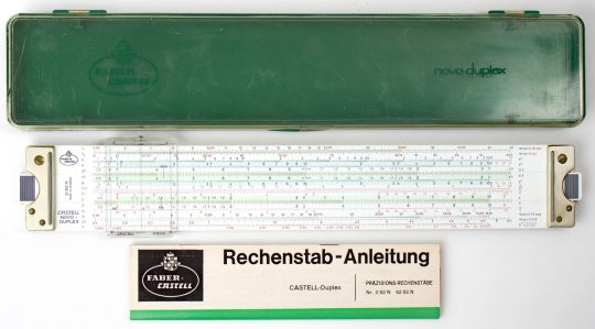 Faber Castell 2/83N Full Size Slide Rule w/Display Case & Original German Manual (Excellent Condition)