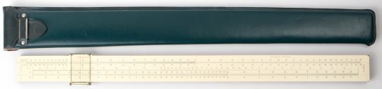 K&E N-4096 21″ Desktop Merchants’ Business Oversize Slide Rule w/Leather Case (Very good condition)
