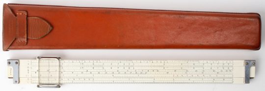 K&E 4088-3 Full Size Slide Rule w/Leather Case (fair condition, name on inside flap)