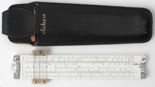 Pickett N200T Pocket Slide Rule w/Leather Pull Tab Case (fair condition)