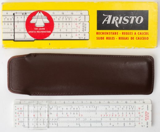 Aristo 890 Pocket Slide Rule w/Box, Case, & Manual (new/mint)
