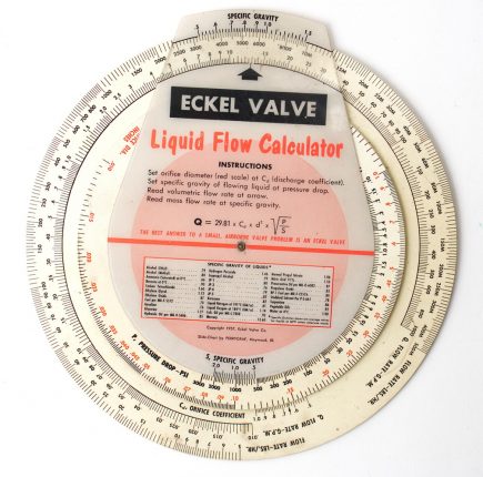 Eckel Valve Liquid & Air Flow Circular Calculator
