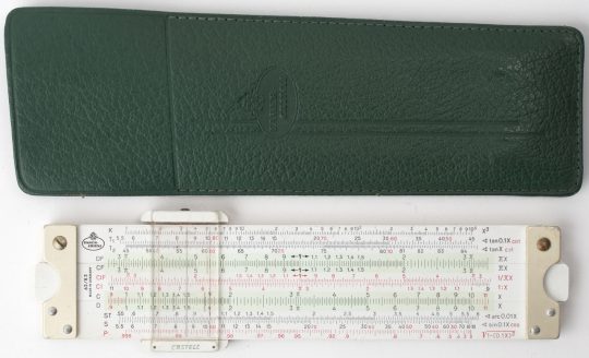 Faber Castell 62/83 Pocket Slide Rule w/Green Slip Case (Good condition)