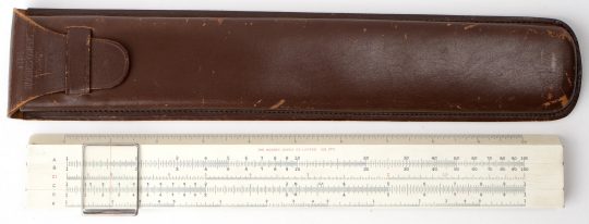 Hughes-Owens (Sun/Hemmi) 1771 Full Size Slide Rule w/Leather Case (Fair condition, case fairly worn)