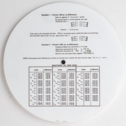 Industrial Scientific Instruments Circular Slide Rule – Inch/mm Converter