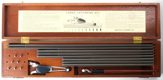 K&E Leroy Lettering Set w/Instructions & Wood Case