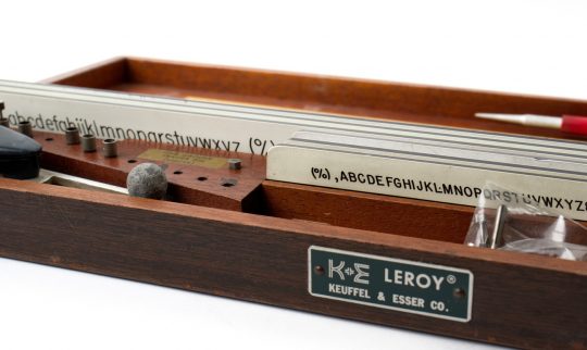 K&E Leroy Lettering Set w/Instructions & Wood Case