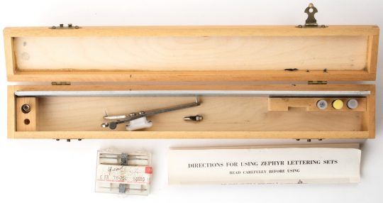 Zephyr Z-1 Lettering Set w/Manual & Wood Case