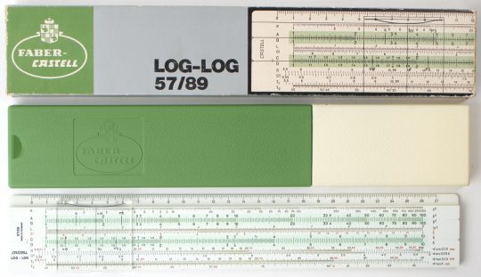Faber Castell 57/89 Log Log Full Size Slide Rule w/Box, Case, & Manual (NIB, mint)