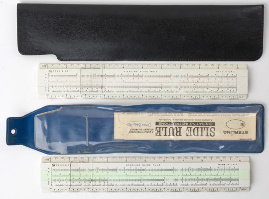 Sterling Precision Slide Rule w/Case (Fair condition, names on cases)