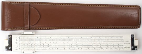 Micronta No. 150 Full Size Slide Rule w/Leather Case (Excellent condition, name on flap strap)