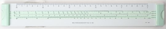 Wolters-Noordhoff No. FJ 102 Rekenliniaal Full Size Slide Rule (Rule is mint, case has some wear)