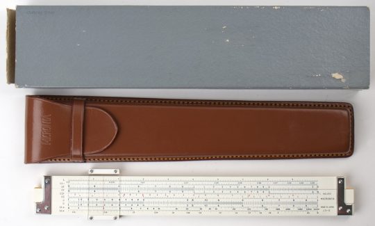 Micronta 150 Full Size Slide Rule w/Box, Leather Case, & Manual (NIB/mint)
