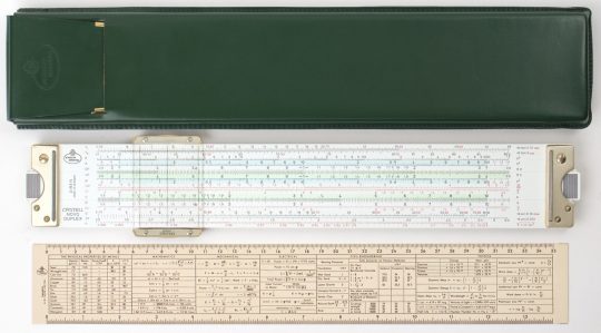 Faber Castell 2/83N Full Size Slide Rule w/Leather Case, Support Rule, & Instructions (New/mint)