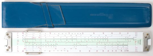 Staedtler Mars 54408 N Slide Rule w/Leather Case (Good condition, name/rank of prior owner on inside flap)