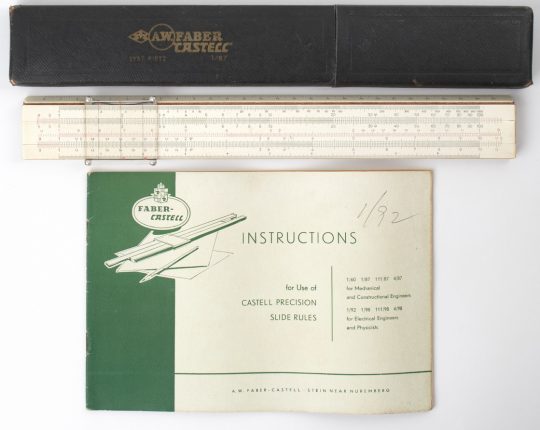 Faber Castell 1/87 Slide Rule w/Case & Manual (Excellent condition)