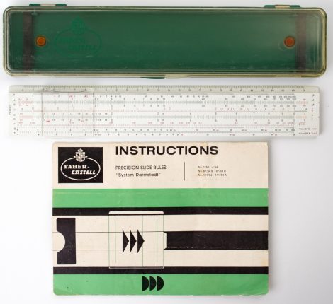 Faber Castell 111/54 System Darmstadt Full Size Rule w/Display Case & Manual (Very good condition)