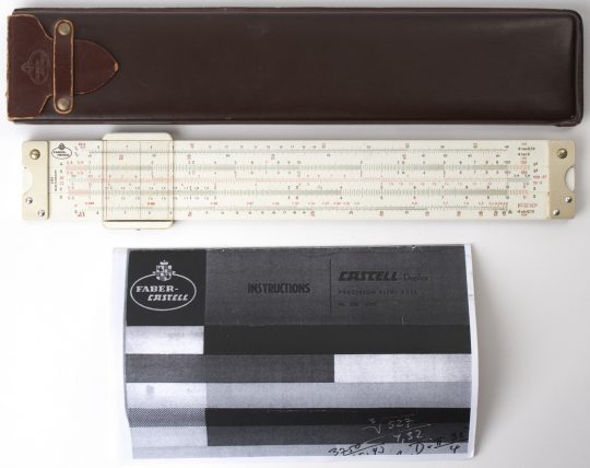 Faber Castell 2/82 Full Size Slide Rule w/Leather Case & Reprint Manual (Very good condition)