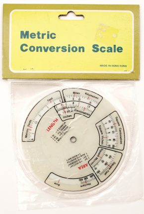 Metric Conversion Scale, Circular Slide Rule