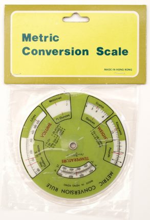 Metric Conversion Scale, Circular Slide Rule