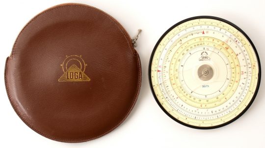 LOGA 30Tt Circular Slide Rule w/Leather Case (New/mint)
