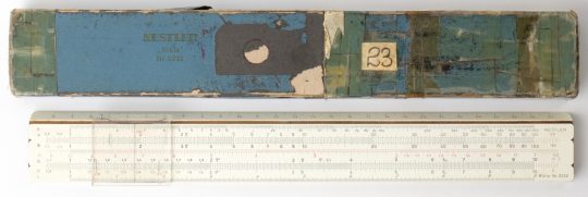Nestler 0232 Full Size Slide Rule w/Case (Rule in good condition, case badly damaged)